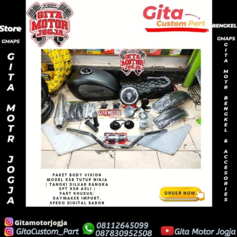 PAKET BODY CUSTOM VIXION NEW VIXION OLD XSR TUTUP NINJA