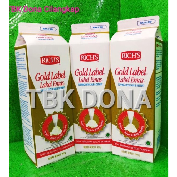 

Spesial Promo RICH'S GOLD LABEL VANILLA 907 GR MURAH / WHIP CREAM