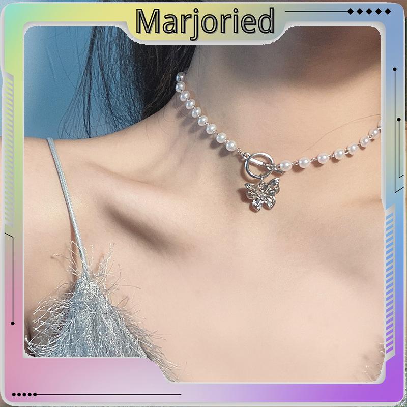 Kalung choker kupu-kupu mutiara yang cocok untuk semua temperamen peri-MJD