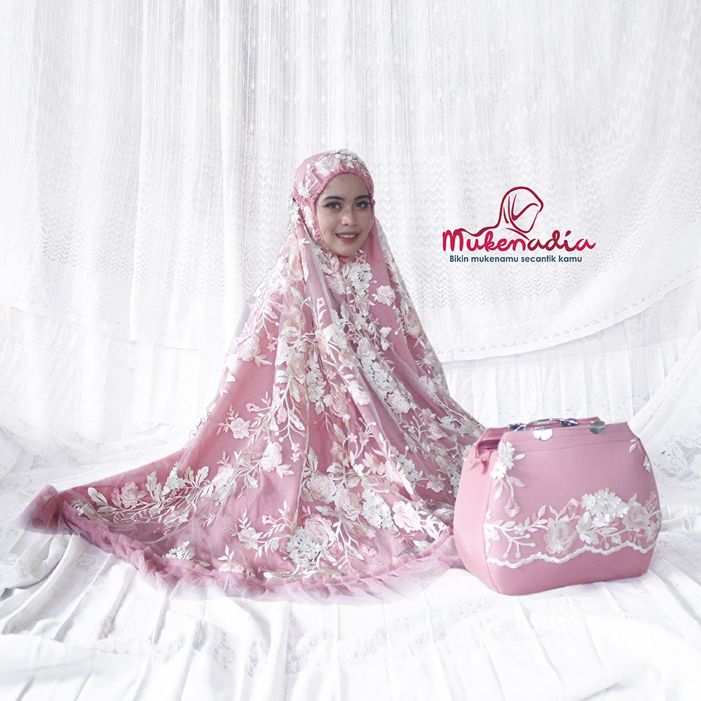 MUKENA SWAROVSKY BUNGA 3D FULL ELEGANT MANIK MANIK  | LIMITED EDITION