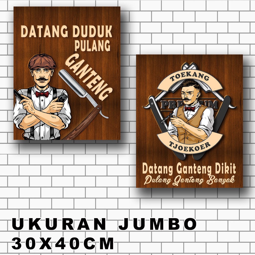 Barbershop Poster Kayu BESAR