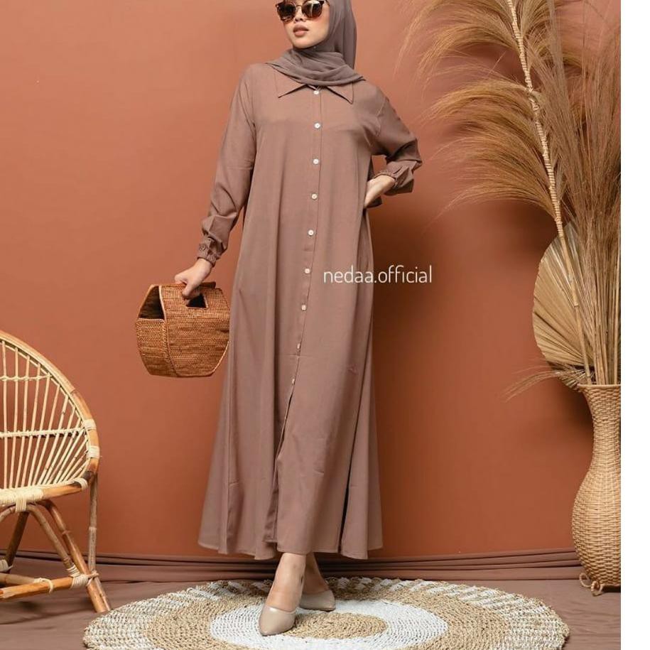 READY STOCK>> GAMIS MARINE KANCING MOSSCREPE | LONG DRESS POLOS BUSUI SERUT LENGAN ND W1Q7