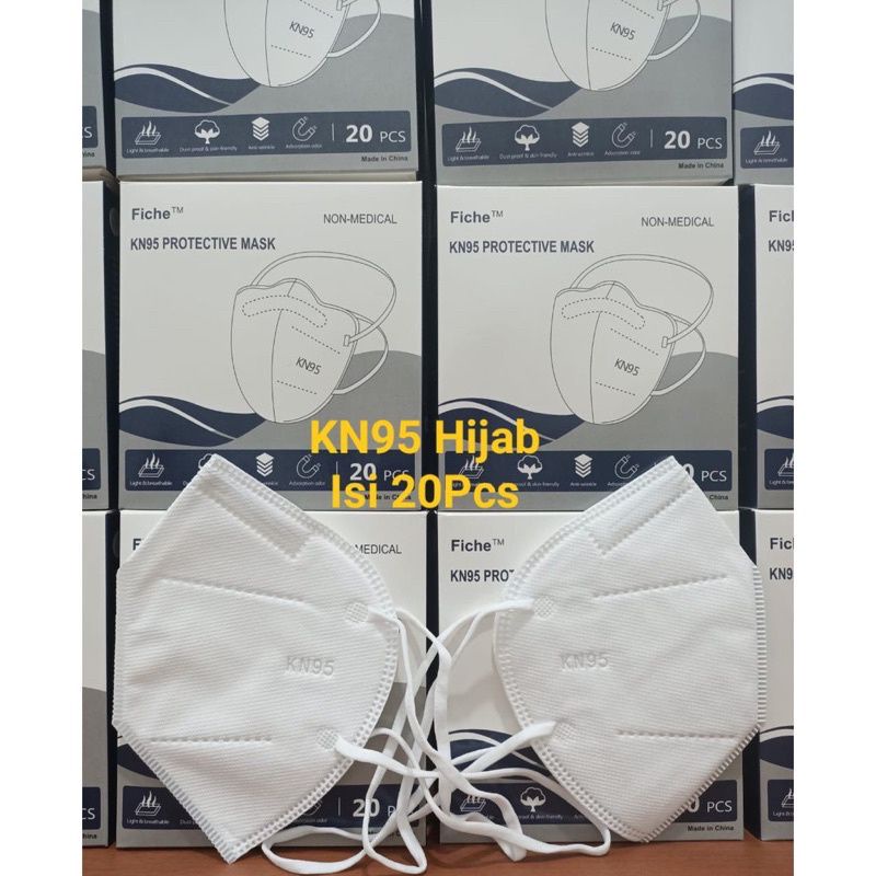 KN95 FICHE Hijab Tali atas bawah 20 pcs