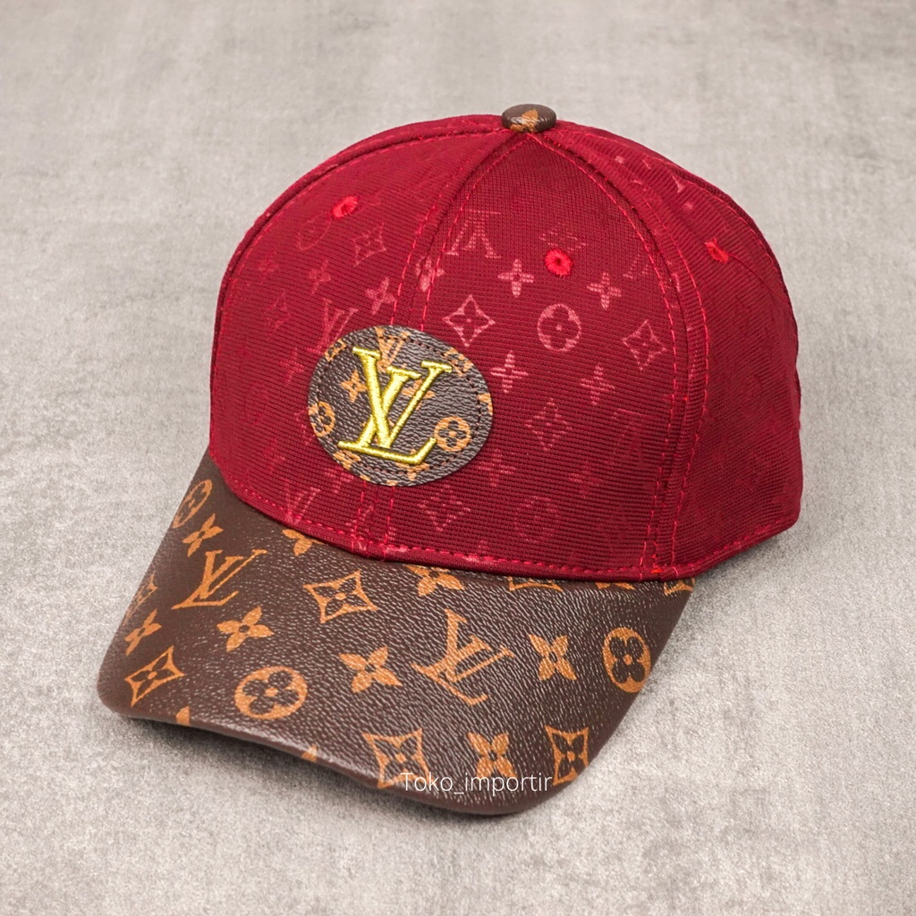 Topi LV Monogram Baseball Pria Import Mirror Original