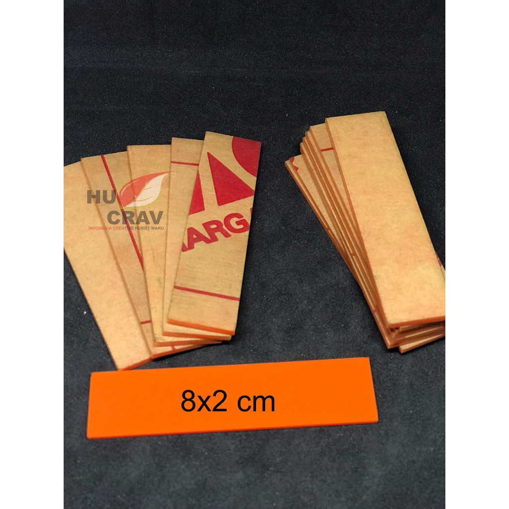 

AKRILIK NAME TAG / BAHAN PAPAN NAMA AKRILIK UK. 8 X 2 Cm,WARNA ORANGE