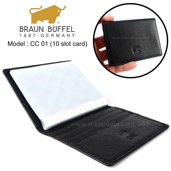 Dompet kartu card holder kulit asli import branded braun buffel cc01 tas cewek murah fashion wanit