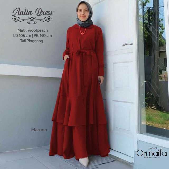 Gamis Aulia Dress / Fashion Wanita Terbaru / Dress Wanita