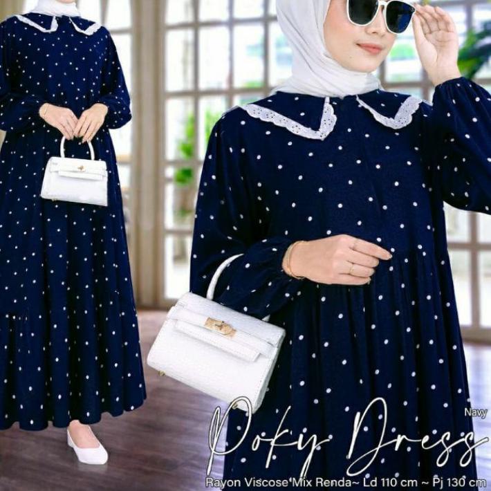 Special midi dress polka / poky dress busui / gamis polka viral 라마