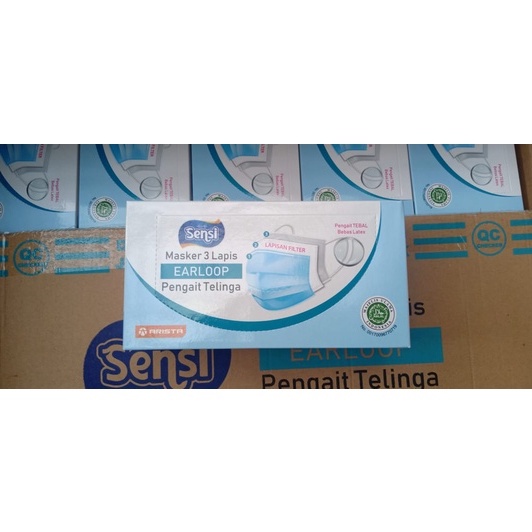 Sensi Earloop 3ply Surgical Face Mask Masker Sensi Earloop isi 40