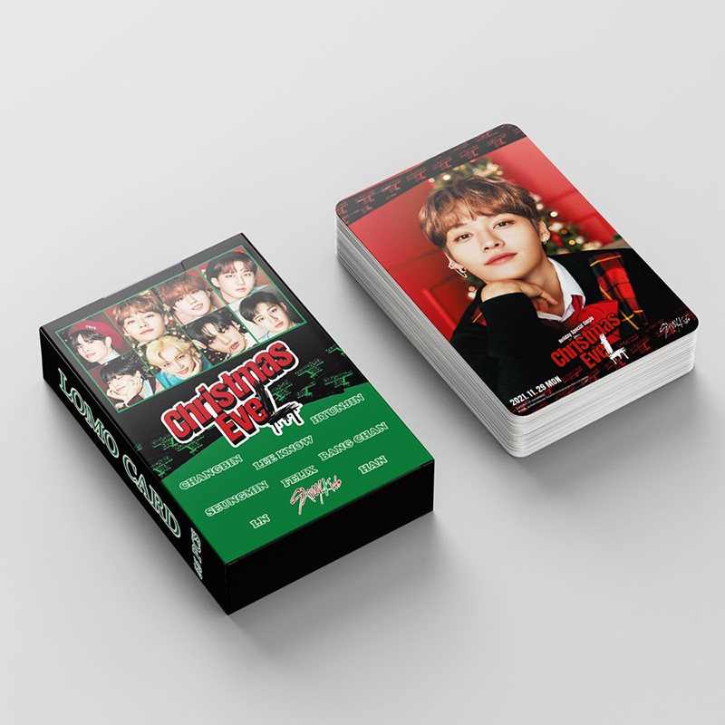 55pcs/box Stray Kids Photocards 2022 Christmas EveL Album LOMO Card HYUNJIN Postcard ((In STOCK) Kpop fan)