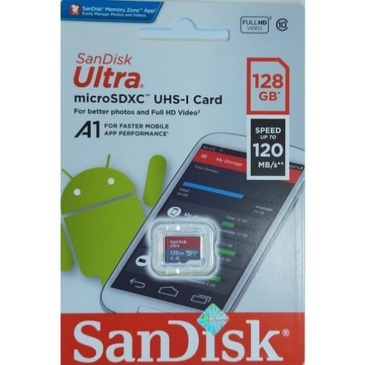 Memory 128 gb | SanDisk Ultra Micro SD Card 128GB UHS-I A1 up to 140Mbps - Original Garansi 10 Tahun