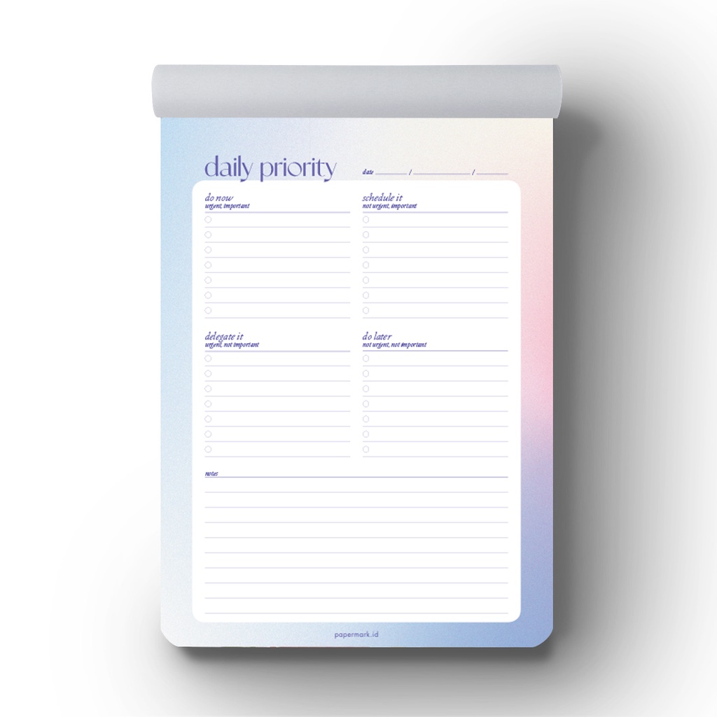 

Papermark - Notepad Daily Priority Gradient