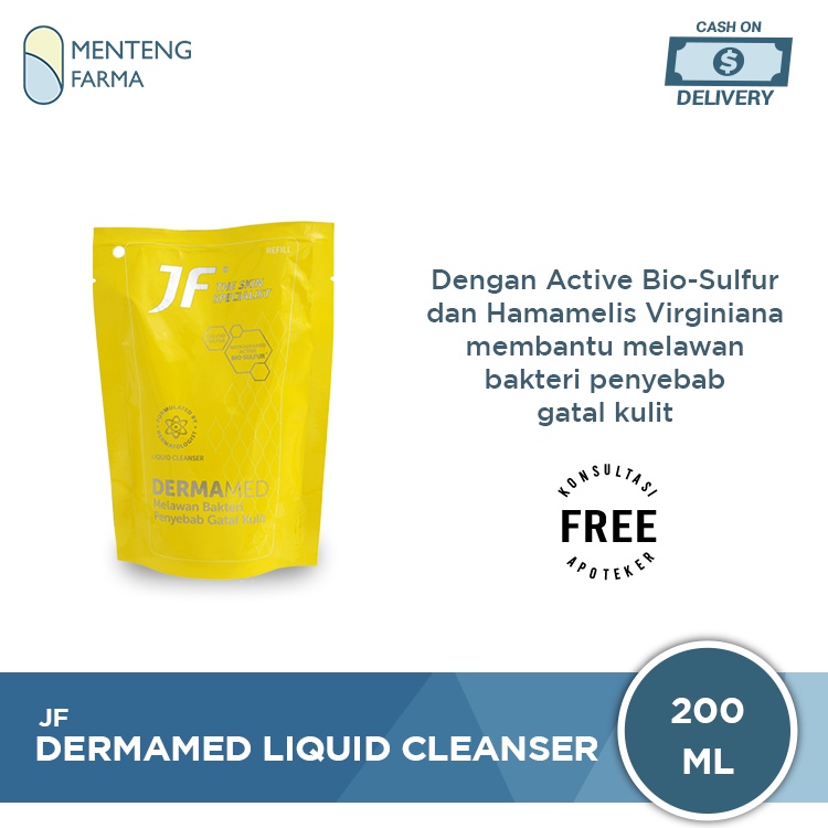 JF Dermamed Liquid Cleanser Pouch 200 mL - Sabun Antibakteri untuk Gatal Gatal Kulit