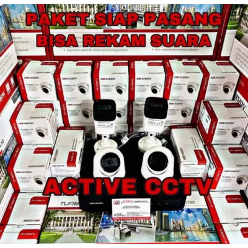 PAKET 4 KAMERA HIKVISION SUARA ATAU BUILD IN MIC 1080P 2MP FULL HD