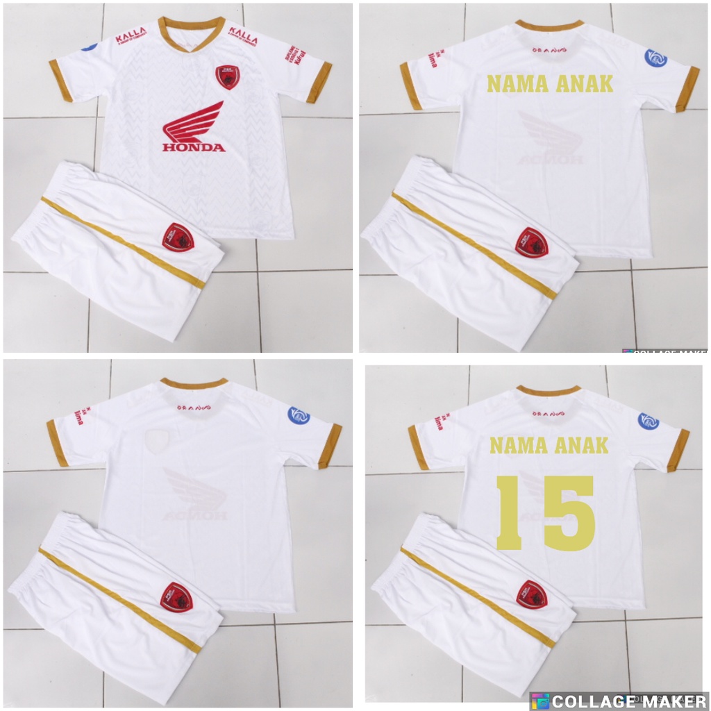 JERSEY PSM MAKASAR/SETELAN BAJU BOLA ANAK PSM MAKASAR PUTIH USIA 6-15THN