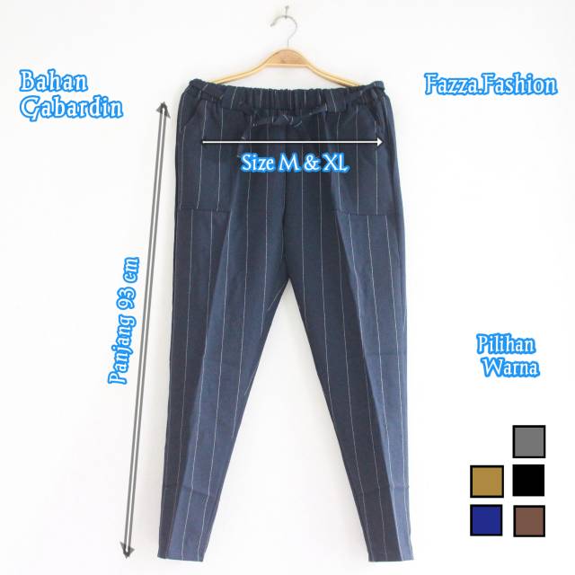 Celana tartan motif garis bahan gabardin celana wanita Celana tartan motif garis bahan gabardin celana wanita