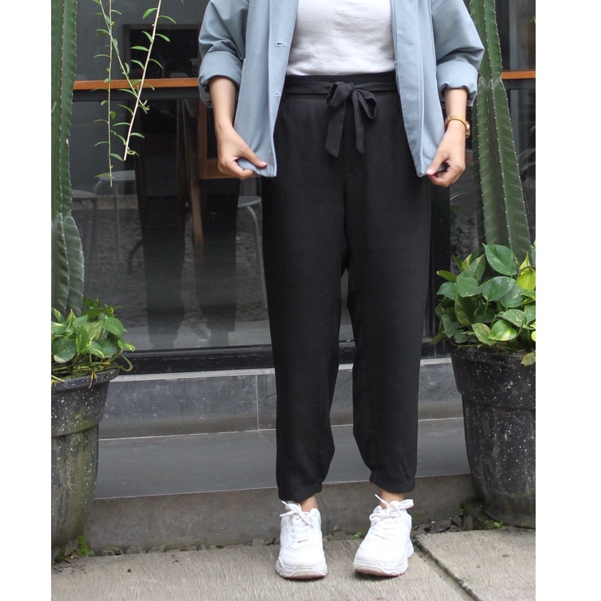 Jennie Baggy Pants Celana Wanita - Highwaist Jogger Pants - Celana Kantor Kerja Casual – Celana Anti Kusut - Celana Panjang Wanita - Celana Crinkle – Loose Pants