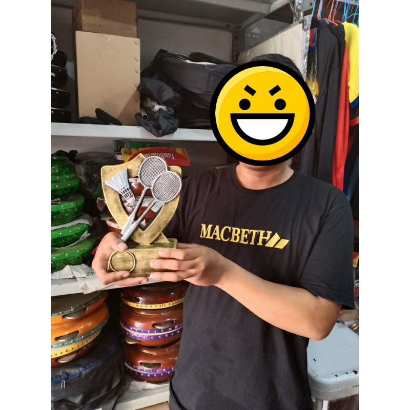 Piala badminton satuan dan set bahan fiber