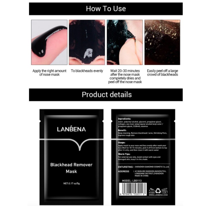 LANBENA MASKER KOMEDO CAIR DEEP CLEANSING NOSE STRIPS XX001