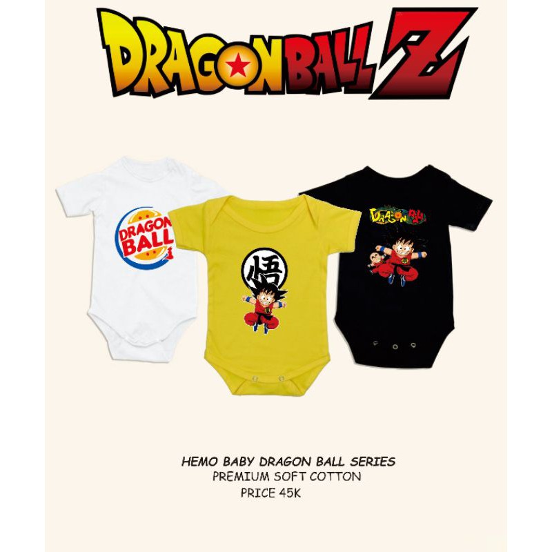 Jumper Anak Bayi / Romper  Motif Kartun Dragon Ball Usia 0 sd 6 Bulan