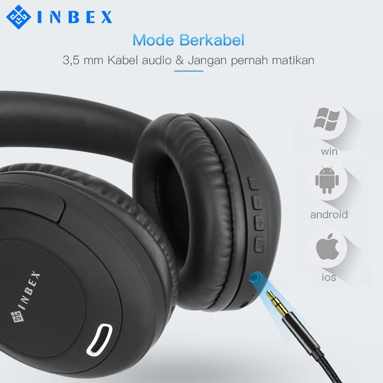 INBEX Headphone Gaming/TM-076 Bluetooth Headset Wireless/Bass Handsfree Calling Audio Music Gaming ▪