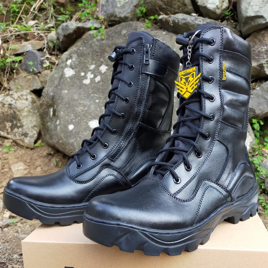 Sepatu Pdl Lgr Radial BROTRHER Kulit Asli Sepatu PDL Tni Polri Security Satpam Sepatu Boots Pria