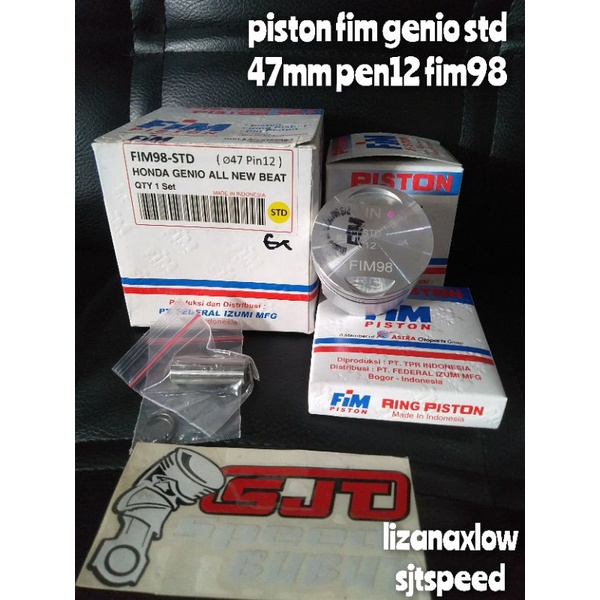 piston fim genio std 47 mm pen12 beat deluxe street fim98
