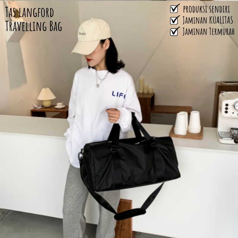 Tas Pakaian Wanita - Tas Travel Olahraga Fitnes Gym Traveling Jumbo Big Size Besar Murah Terbaru Model Fashion Kekinian Kualitas Import Lokal Original Unisex Perempuan Pria Cewek Cowok