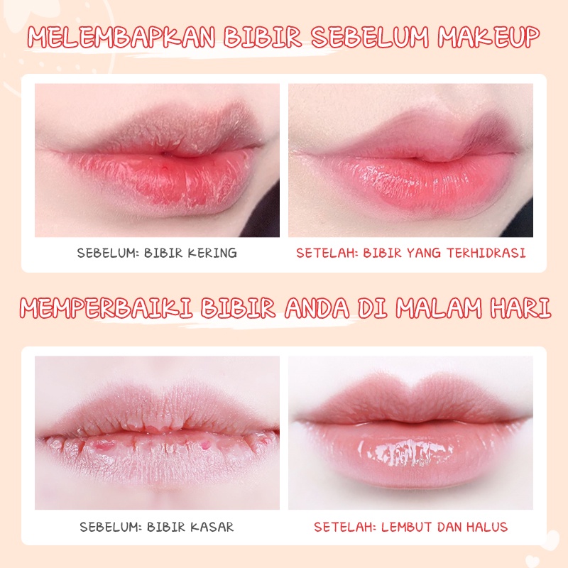 LAIKOU Strawberry Lip Mask Memperbaiki Garis Bibir Pelembab Bibir 18g