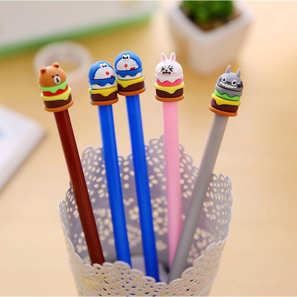 Pena Burger Karakter Pulpen Gel Lucu Import / Pulpen Hamburger Unik Stationery / TV-51