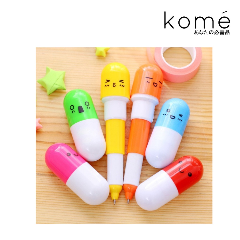 

Pulpen Pena Kapsul / Ballpoint Capsul / Bolpoint Lucu Warna Warni