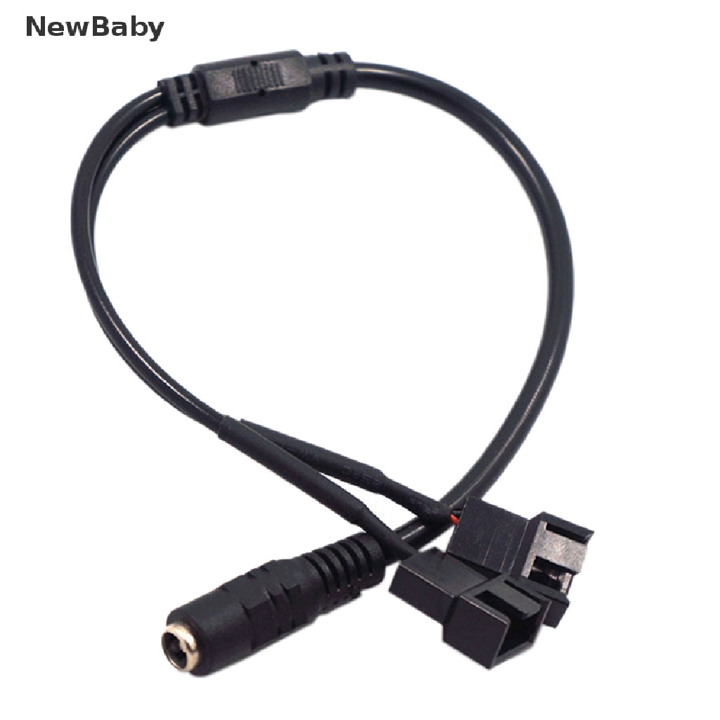 NewBaby DC 5521 to 4Pin PWM 4 Pin 2 Way Computer PC Router Fan Power Adapter Cable 12V ID