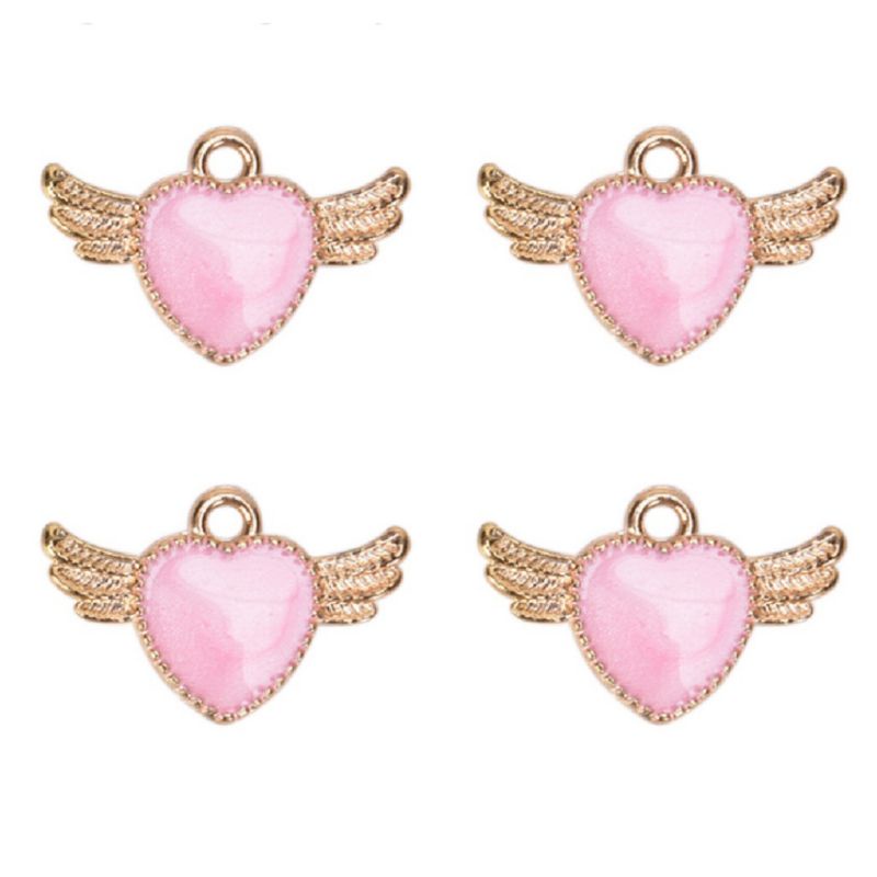 Bandul Kalung Gelang Keychain Love Wings Heart Angel