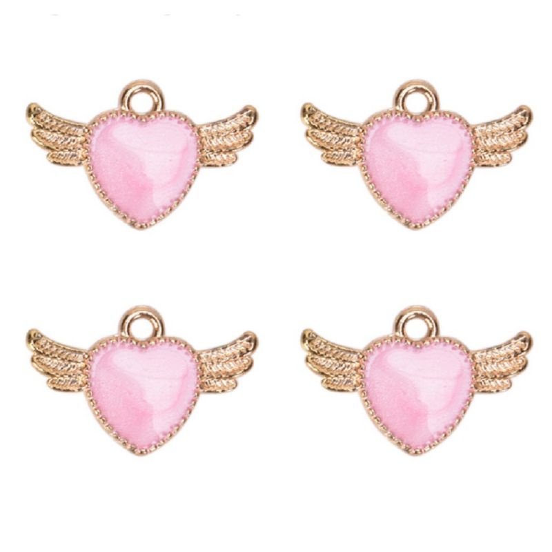 Bandul Kalung Gelang Keychain Love Wings Heart Angel