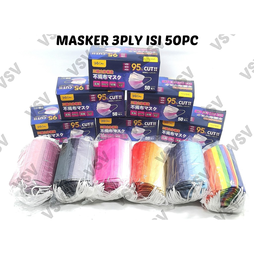 Masker 3 ply Rainbow Pelangi