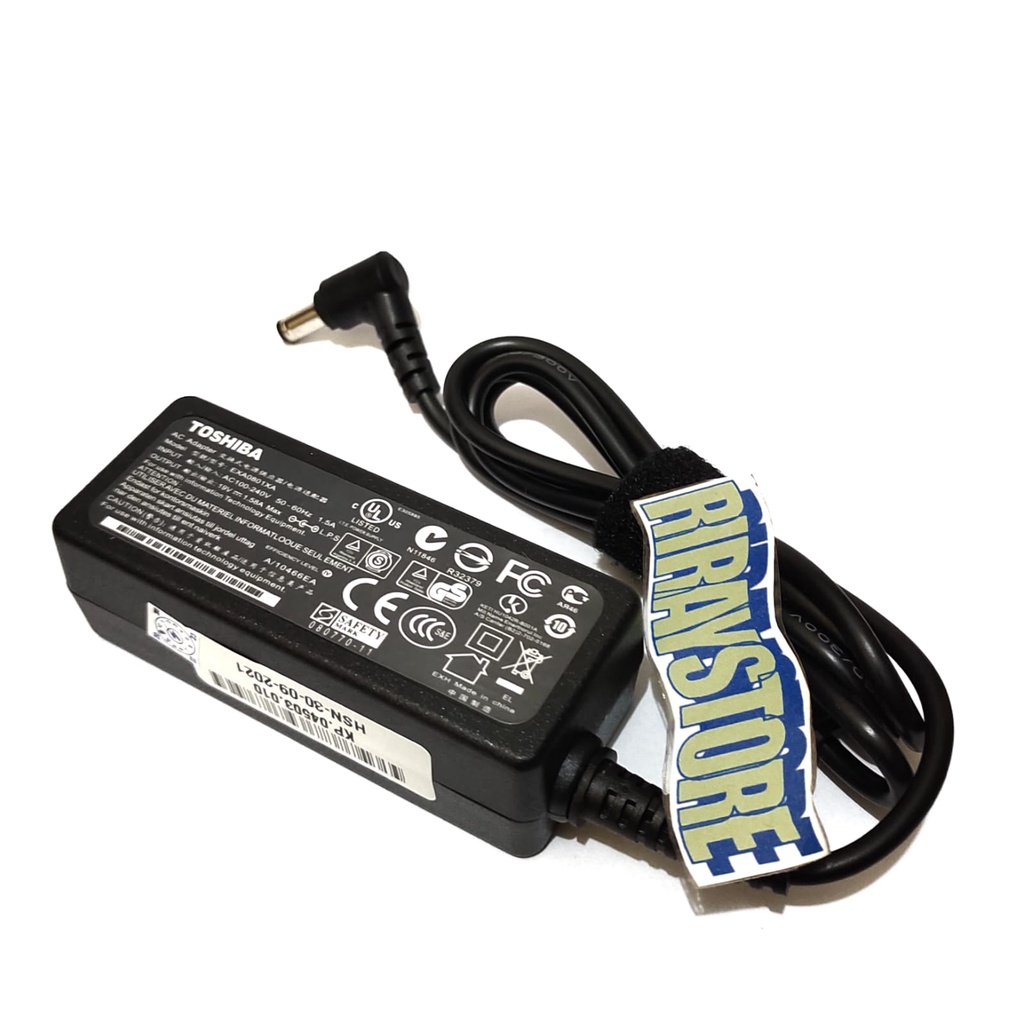 Adaptor Charger Original Toshiba NB305 NB500 NB505 NB510 NB520 NB550 T210 T215 T230 19V 1.58A Free Kabel Power