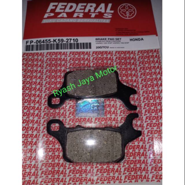 Kampas rem/ dispad depan for Genio/ Vario 125/150 esp Led 2019-2020 k59 Federal parts