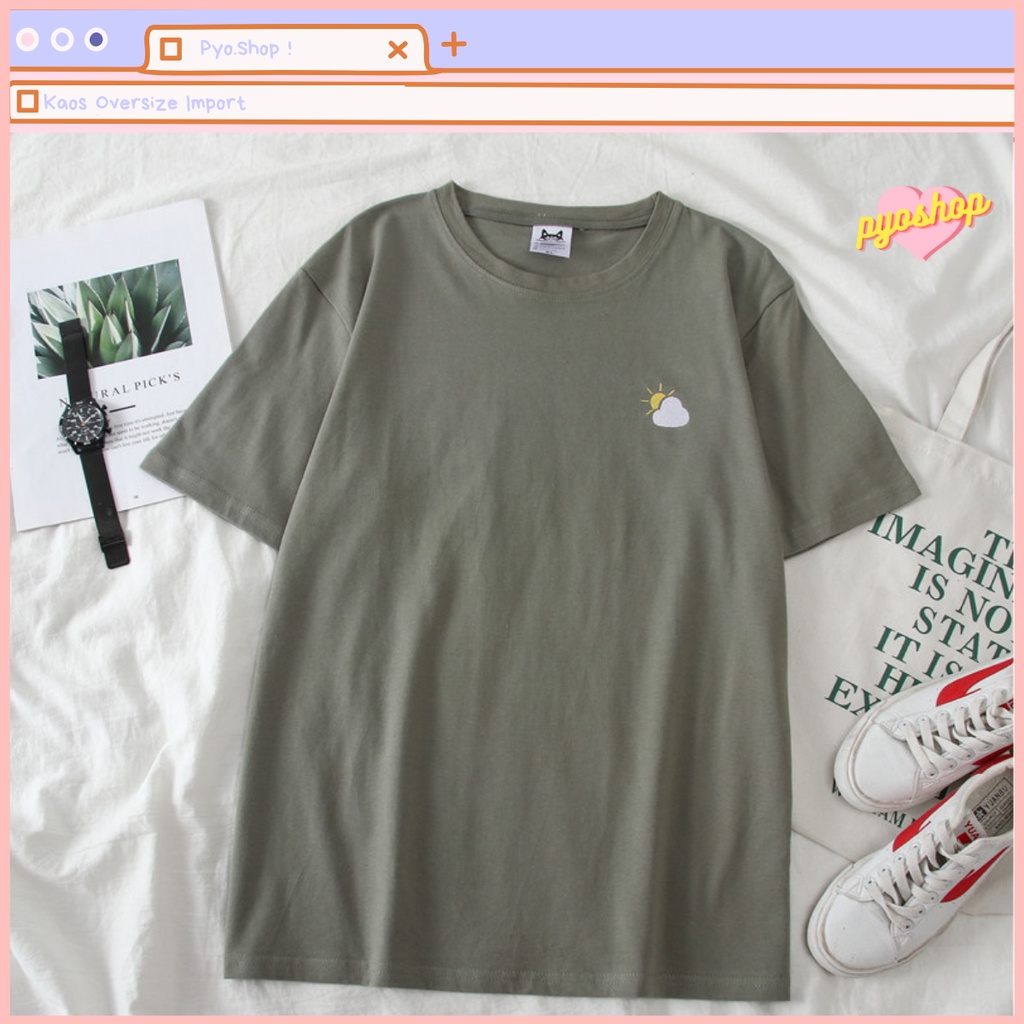 Oversize Tee Tshirt Kaos Import Longgar Motif CUACA BARU