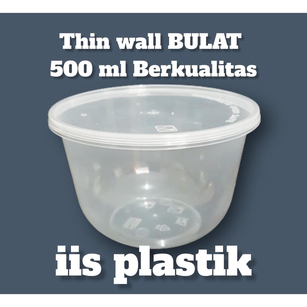 thinwall bulat 200 ml, 300 ml, 400 ml, 450 ml dan 500 ml isi 25 pcs perRoll