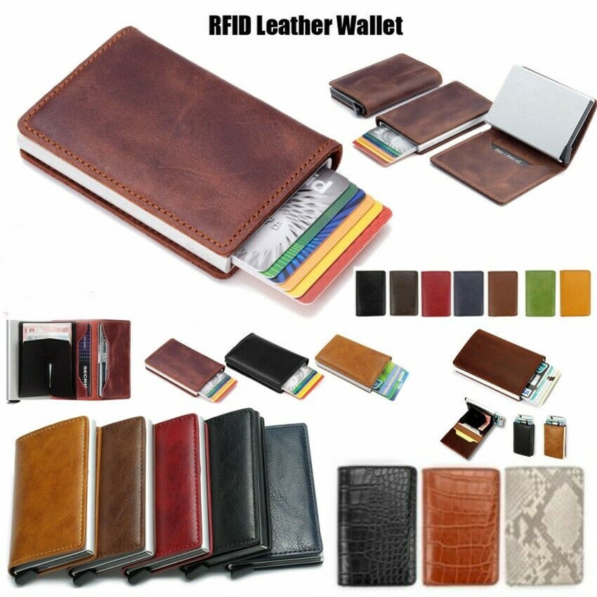 leather card wallet with money clip