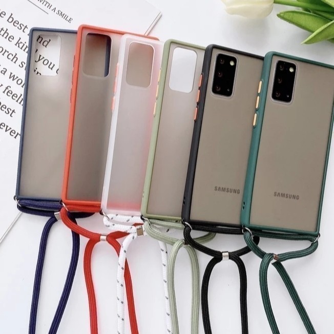 Oppo Realme C1 / C3 / C11 / C12 / C15 Soft Case Matte Lanyed + Tali Gantung