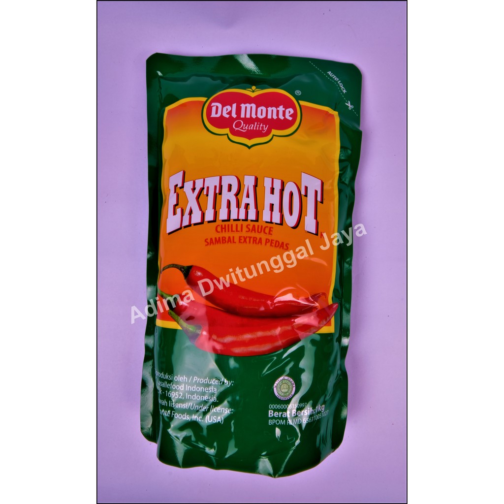 Delmonte Extra Hot Chili Sauce/Del monte Sambal Extra Pedas Pouch 1 Kg