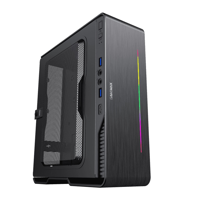 Gamemax Violin Black Ultra Slim - RGB Strip Mini-ITX Gaming Case