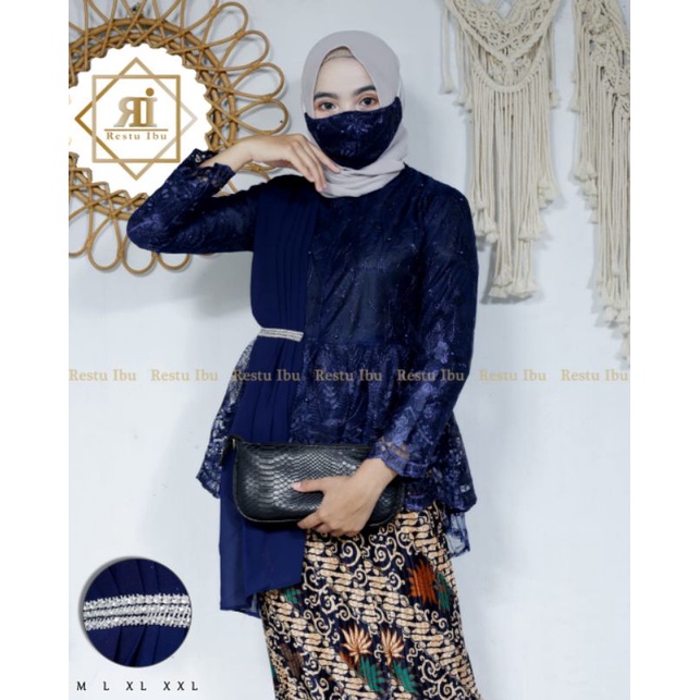 IndahKebaya | SET KEBAYA AURORA SELENDANG MODERN / KEBAYA TILLE COUPLE JUMBO / KEBAYA PESTA KEKINIAN