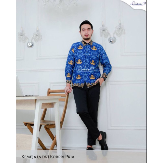 RIHAIA | Kemeja New Korpri Batik Pria by Luvena Hijab