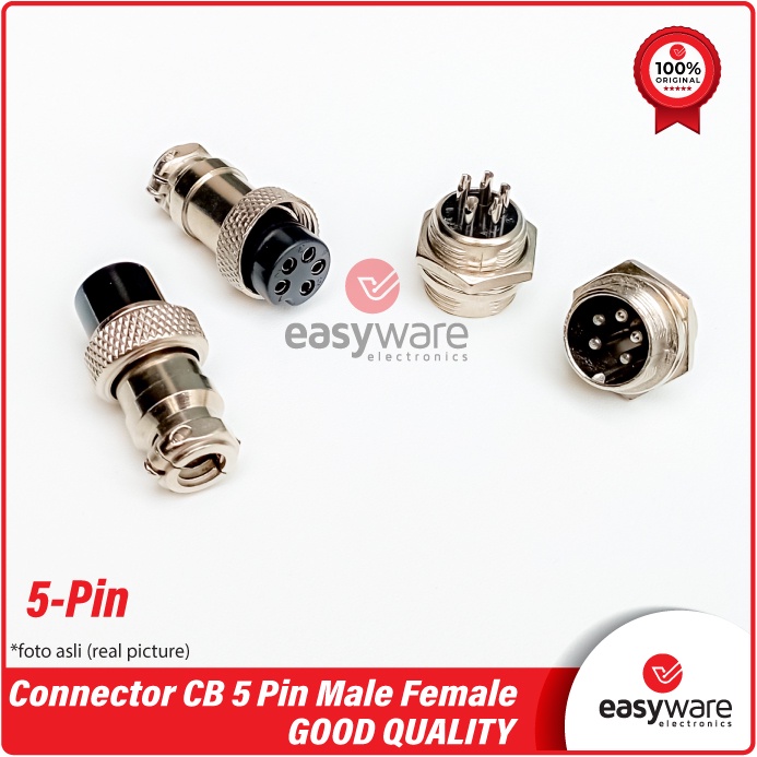 Set Jack Connector CB 5 Pin 5P 5Pin Set Socket CB 5 Pin Male Female