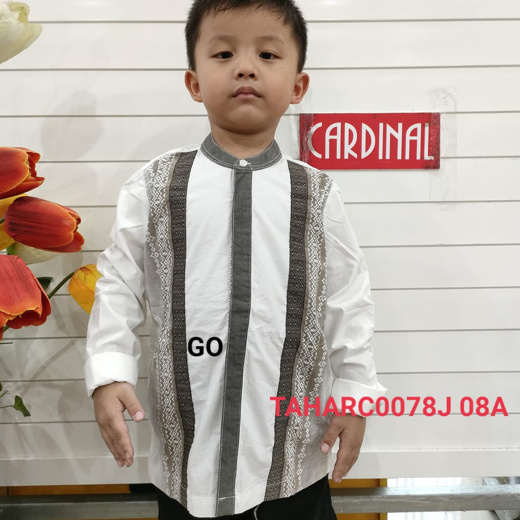 gos JD CARDINAL KIDS KEMEJA KOKO Lengan Panjang Baju Muslim Anak Pakaian Atasan Taqwa Anak Laki Laki