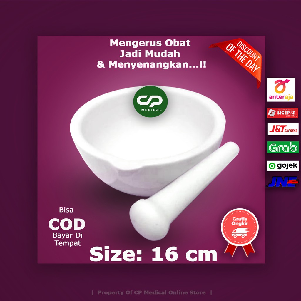 Alat Penumbuk Obat|Penggerus Obat|Ulekan|Penggerus|Mortal| size 16 cm