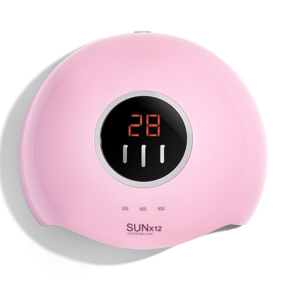 gs8a Biutte.co sun pengering kutek kuku uv led nail dryer 54w x12 pink Or-i