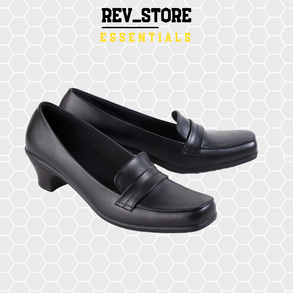 ☀ REV STORE ☀ Sepatu Formal Wanita Kulit Sintetis Hak 4cm / Sepatu Kerja Wanita Resmi